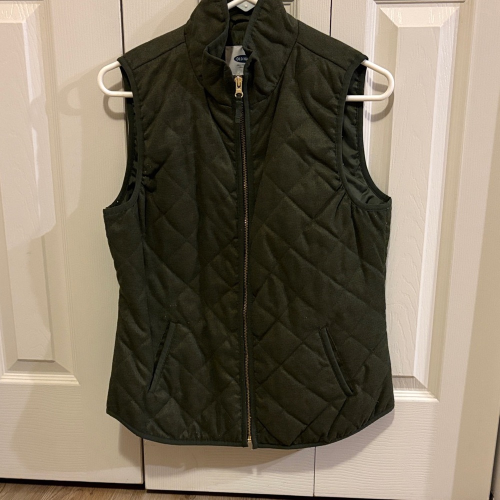 Old Navy Women's Quilted Vest - Dark Green